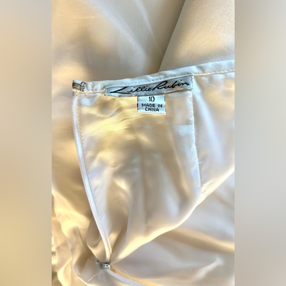 VTG Lillie Rubin, Elegant Silk Palazzo Pants, White,SINGLE Layered Leg, Size 10 - Picture 8 of 13